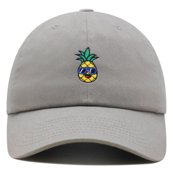 Smiling Pineapple Premium Dad Hat Embroidered Cotton Baseball Cap Sunglasses