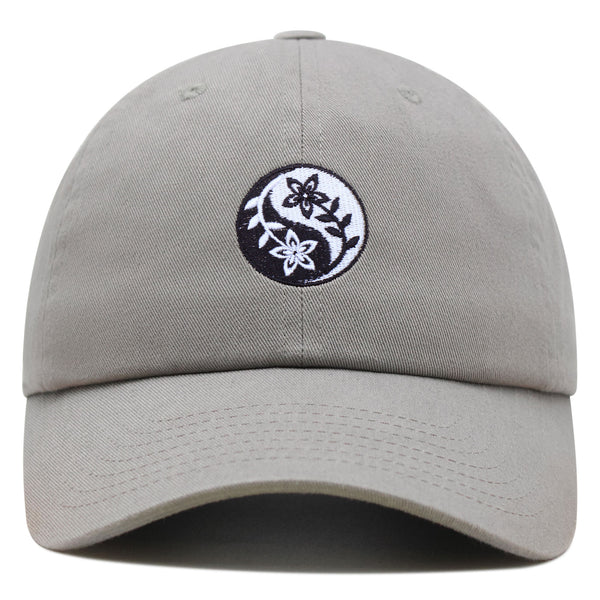 Flower Ying Yang Premium Dad Hat Embroidered Cotton Baseball Cap Symbol