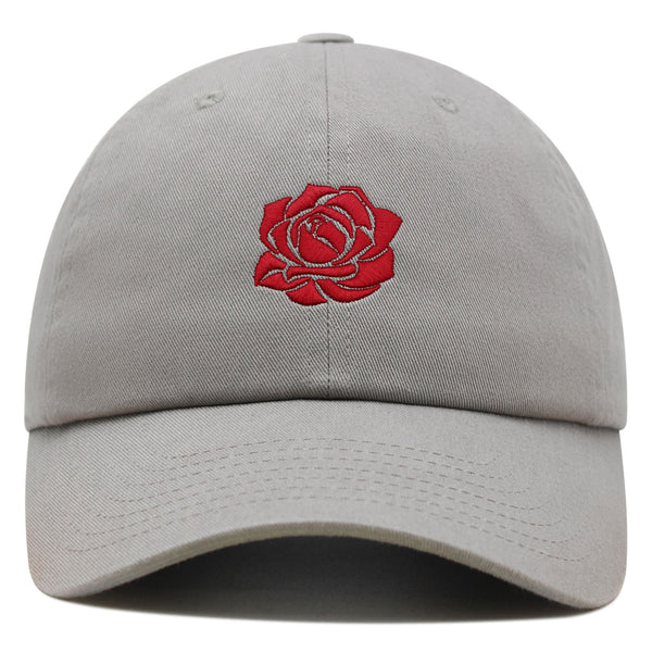 Red Rose Premium Dad Hat Embroidered Cotton Baseball Cap Flower