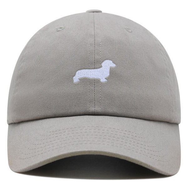 Dachshund Silhouette Premium Dad Hat Embroidered Cotton Baseball Cap Outline