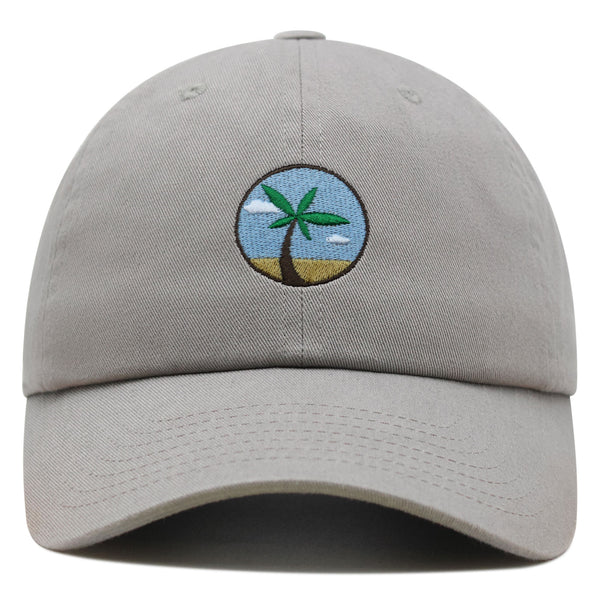 Oasis Palm Tree Premium Dad Hat Embroidered Cotton Baseball Cap