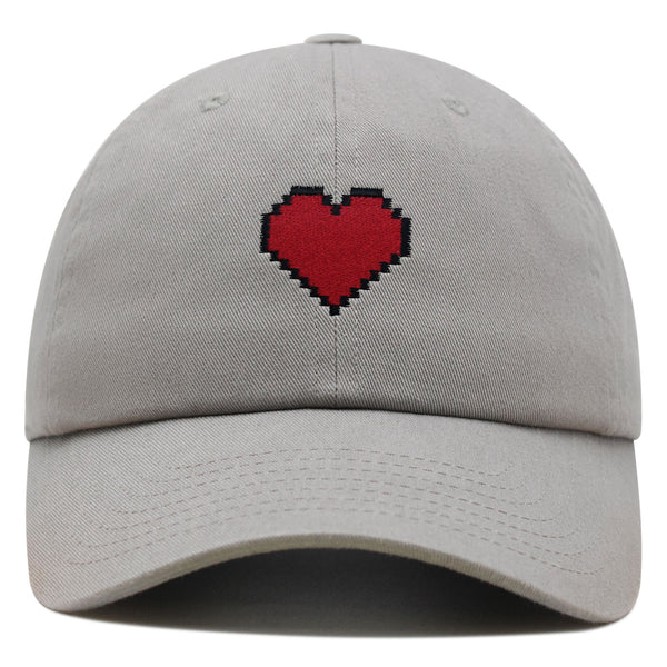 Pixel Heart Premium Dad Hat Embroidered Cotton Baseball Cap