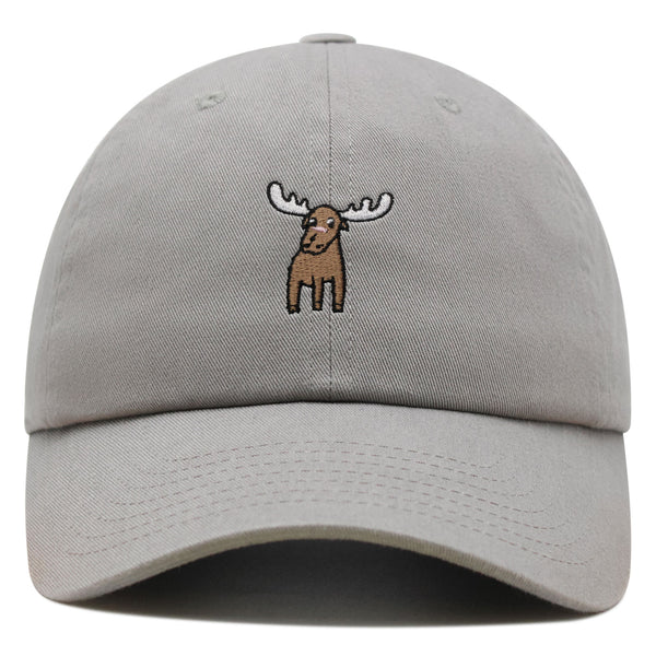 Cute Moose Premium Dad Hat Embroidered Cotton Baseball Cap Animal