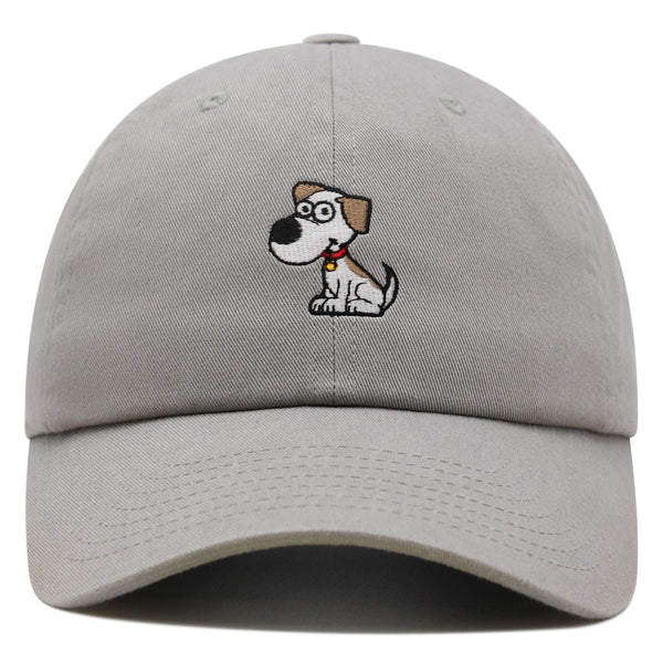 Dog with Red Collar Premium Dad Hat Embroidered Cotton Baseball Cap Cartoon Puppy