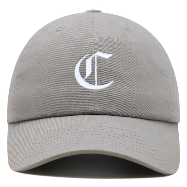 Old English Letter C Premium Dad Hat Embroidered Cotton Baseball Cap English Alphabet