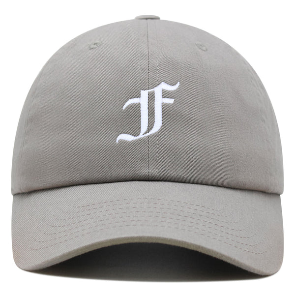 Old English Letter F Premium Dad Hat Embroidered Cotton Baseball Cap English Alphabet