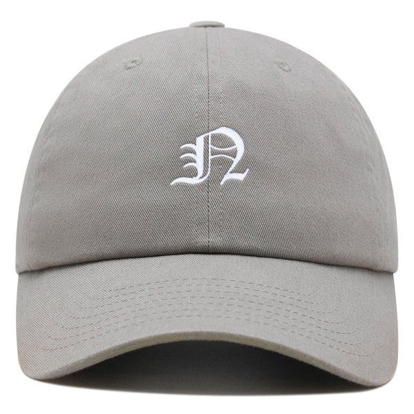 Old English Letter N Premium Dad Hat Embroidered Cotton Baseball Cap English Alphabet