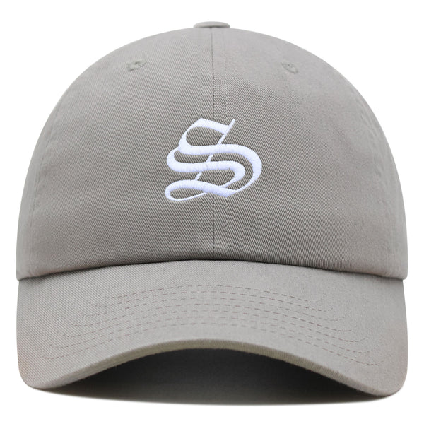 Old English Letter S Premium Dad Hat Embroidered Cotton Baseball Cap English Alphabet