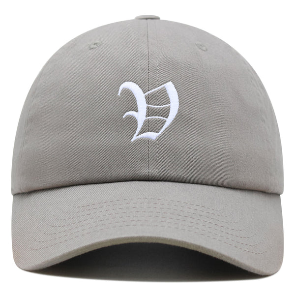 Old English Letter V Premium Dad Hat Embroidered Cotton Baseball Cap English Alphabet