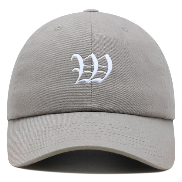 Old English Letter W Premium Dad Hat Embroidered Cotton Baseball Cap English Alphabet