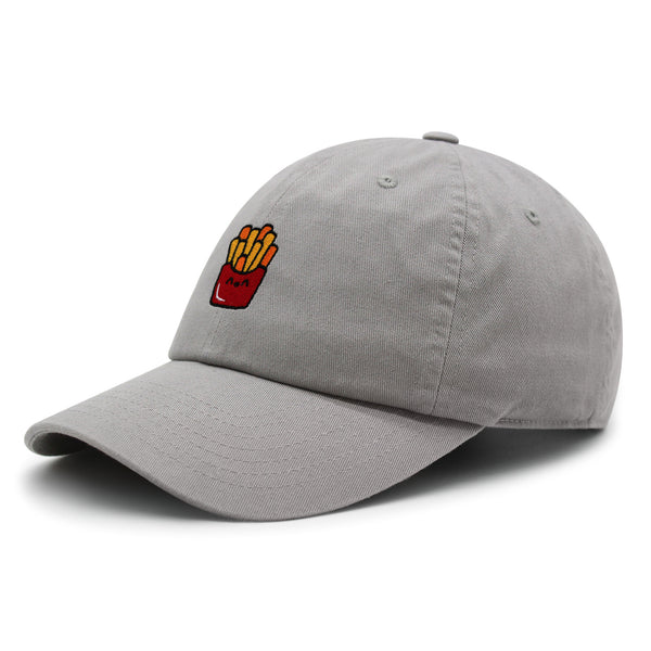 Smiling French Fries Premium Dad Hat Embroidered Baseball Cap Chips Fast Food