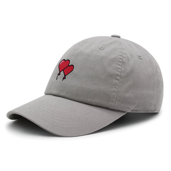 Heart Balloon Premium Dad Hat Embroidered Baseball Cap Red Ballon