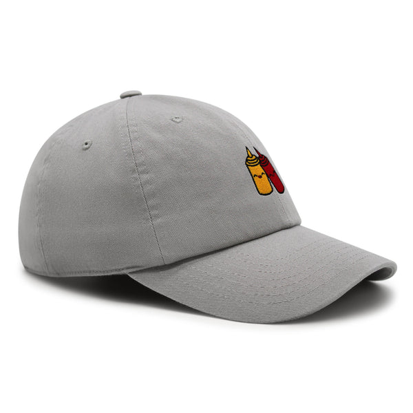 Ketchup and Mustard Premium Dad Hat Embroidered Baseball Cap Foodie Sauces Ketchut Mustard