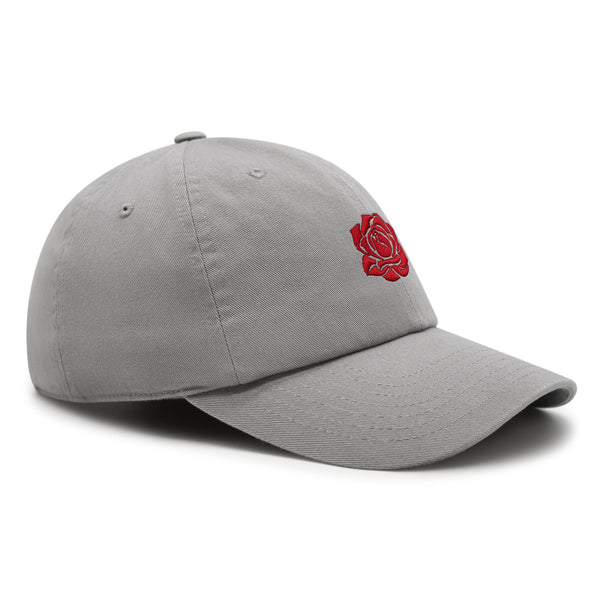 Red Rose Premium Dad Hat Embroidered Cotton Baseball Cap Flower