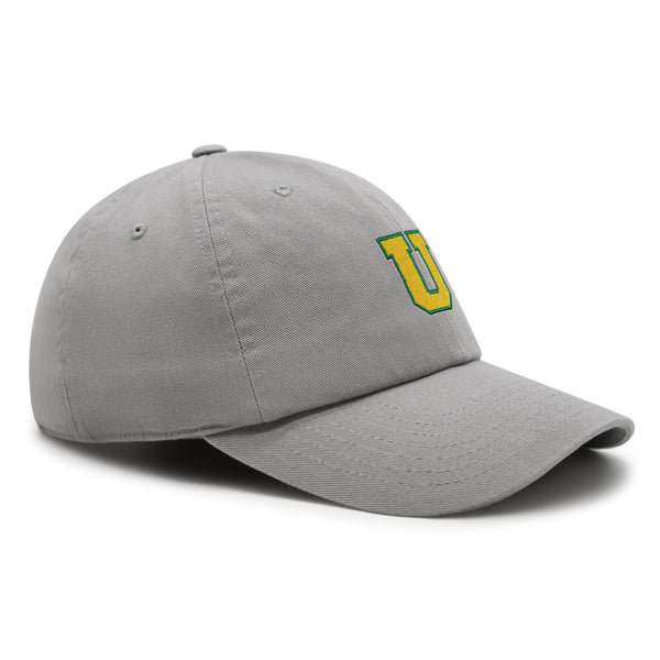 Initial U College Letter Premium Dad Hat Embroidered Cotton Baseball Cap Yellow Alphabet