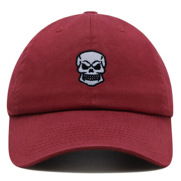 Skull Front View Premium Dad Hat Embroidered Baseball Cap Grunge