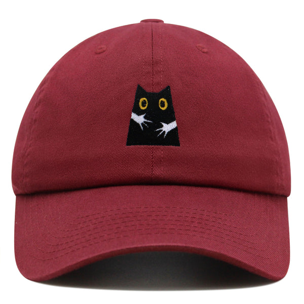 Hugs Premium Dad Hat Embroidered Baseball Cap Black Cat Mom