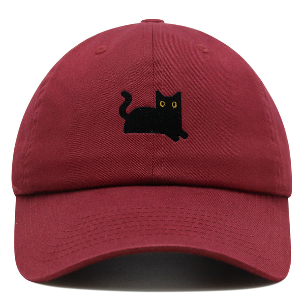 Black Cat Premium Dad Hat Embroidered Baseball Cap Cat Mom