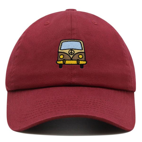 Hippie Van Premium Dad Hat Embroidered Baseball Cap RV VW