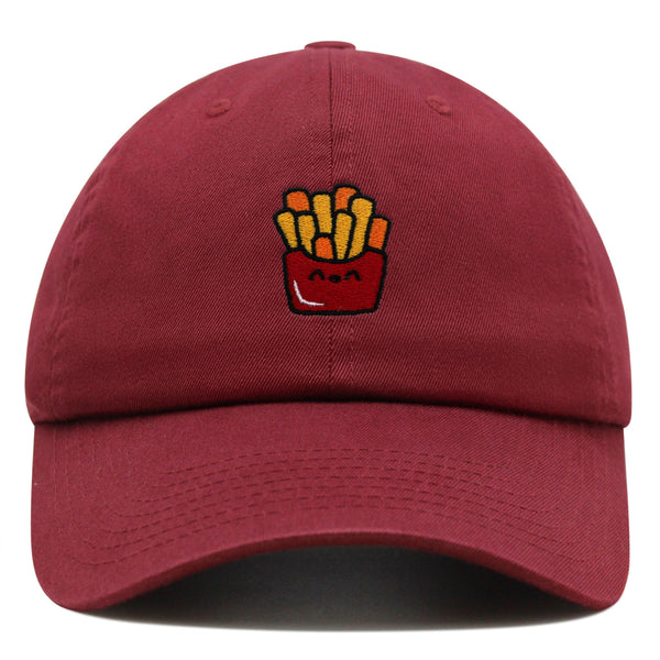 Smiling French Fries Premium Dad Hat Embroidered Baseball Cap Chips Fast Food