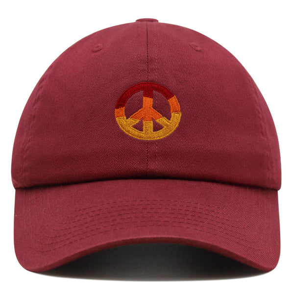 Peace Symbol Premium Dad Hat Embroidered Baseball Cap Hippie Logo