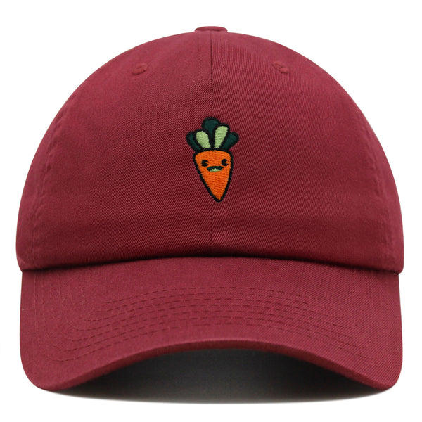 Smiling Carrot Premium Dad Hat Embroidered Baseball Cap Vegetable Vegan