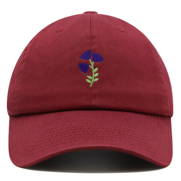 Purple flower Premium Dad Hat Embroidered Baseball Cap Purple Floral