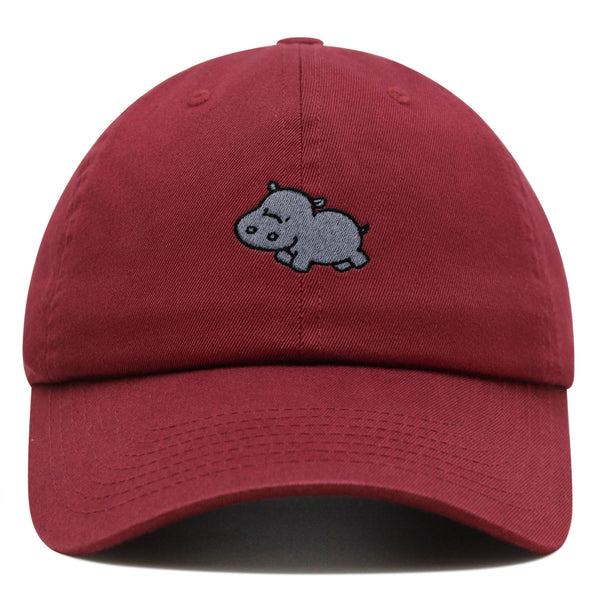 Cute Hippo Premium Dad Hat Embroidered Baseball Cap Hippopotamus Zoo