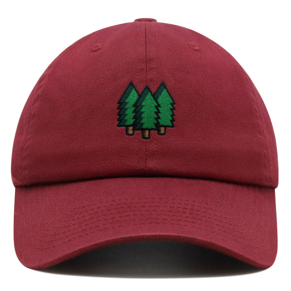 Trees Premium Dad Hat Embroidered Baseball Cap Forest Hiking