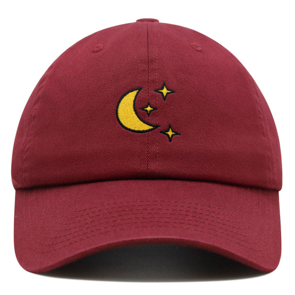 Moon Premium Dad Hat Embroidered Baseball Cap Space Sky Night