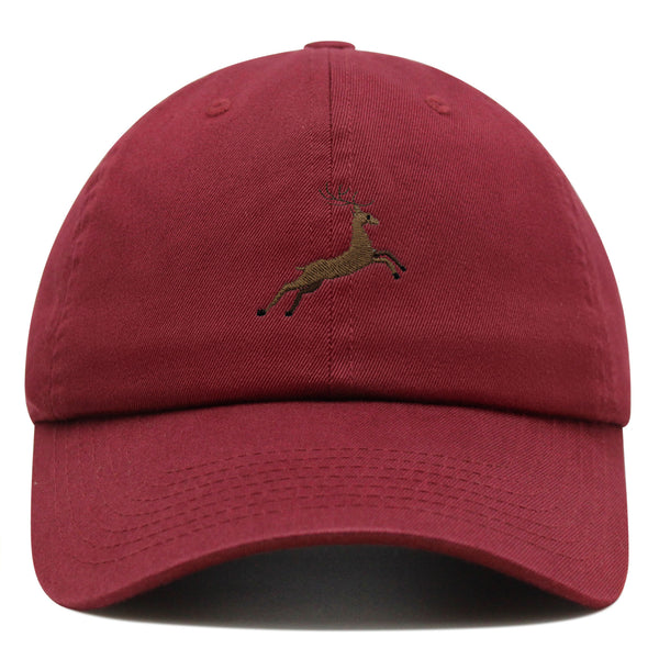 Deer Premium Dad Hat Embroidered Baseball Cap Hunting Jumping