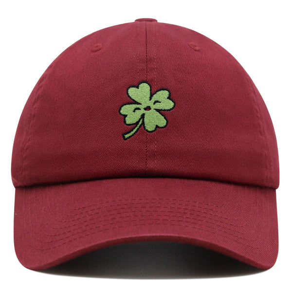 Clover Premium Dad Hat Embroidered Baseball Cap Lucky Flower