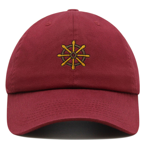 Boat Wheel Premium Dad Hat Embroidered Baseball Cap Ocean Ship Yatch