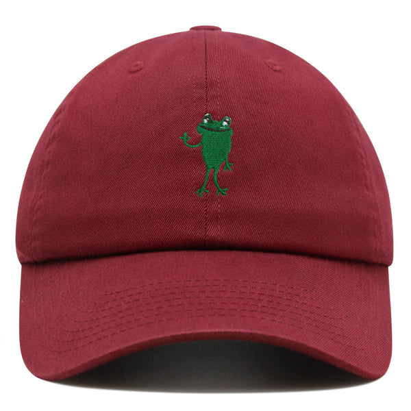 Frog Hi! Premium Dad Hat Embroidered Baseball Cap Cute