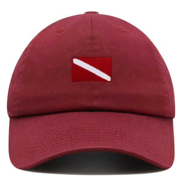 Diving Flag Premium Dad Hat Embroidered Baseball Cap Flag Symbol