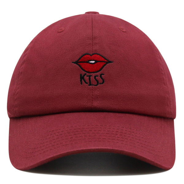 Kiss Lips Premium Dad Hat Embroidered Baseball Cap Love Red