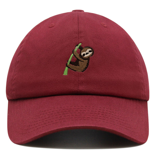 Sloth Premium Dad Hat Embroidered Baseball Cap Animal Tree