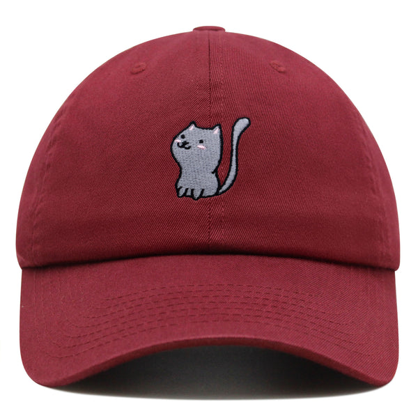 Meow Premium Dad Hat Embroidered Baseball Cap Cat Kitty