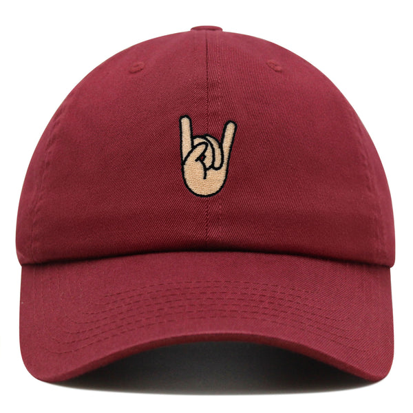 Rock and Roll Premium Dad Hat Embroidered Baseball Cap Hand Sign Peace