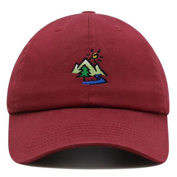 Mountain Premium Dad Hat Embroidered Baseball Cap Image