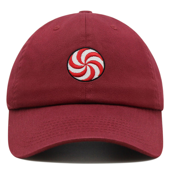 Peppermint Swirl Candy Premium Dad Hat Embroidered Baseball Cap Foodie