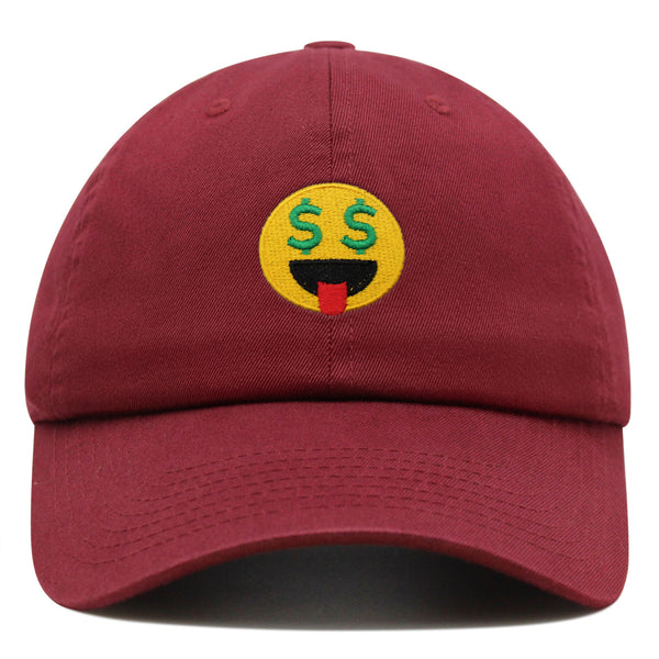 Money Eyes Emoji Premium Dad Hat Embroidered Baseball Cap Funny