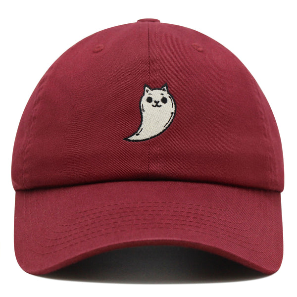 Ghost Cat  Premium Dad Hat Embroidered Baseball Cap Cute