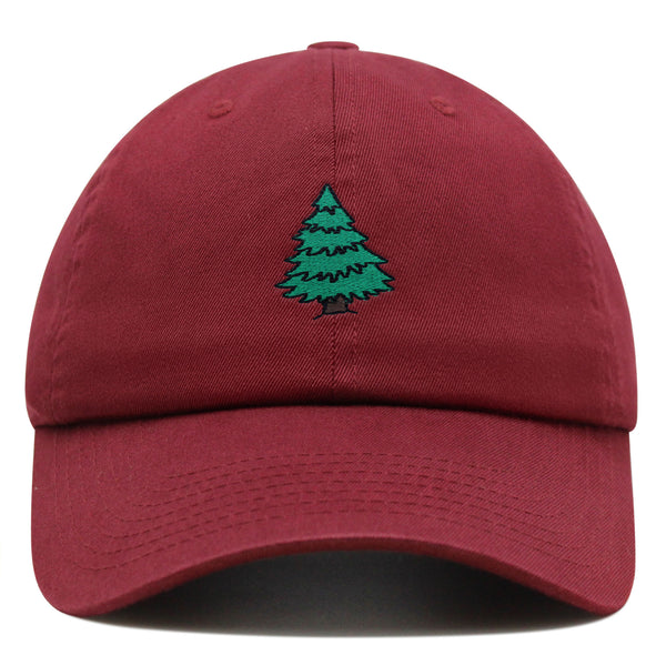 Pine Tree Premium Dad Hat Embroidered Baseball Cap Forest Camping