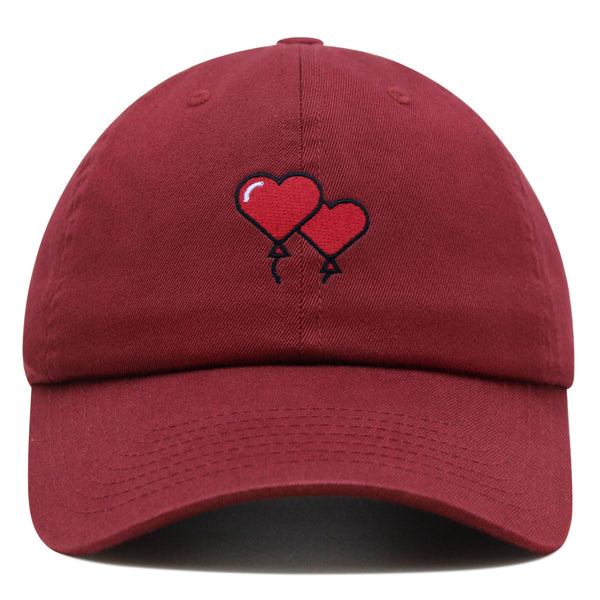 Heart Balloon Premium Dad Hat Embroidered Baseball Cap Red Ballon