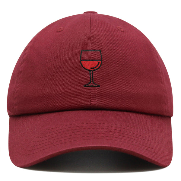 Red Wine in Glass Premium Dad Hat Embroidered Baseball Cap Romantic Night