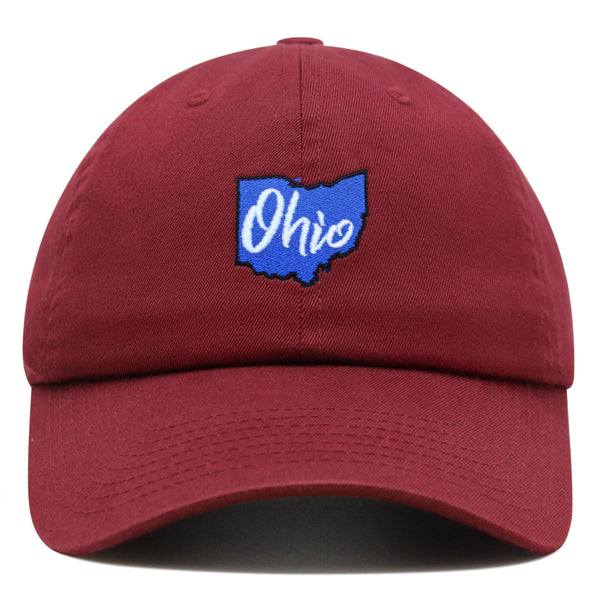 Ohio State Premium Dad Hat Embroidered Cotton Baseball Cap Map