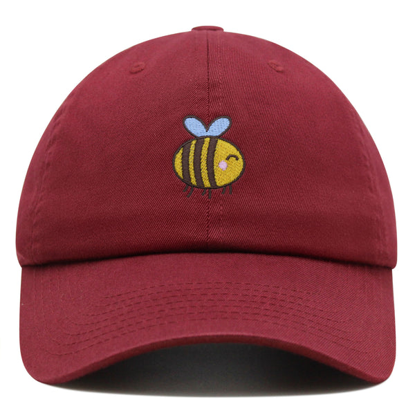 Smiling Honey Bee Premium Dad Hat Embroidered Cotton Baseball Cap Honey Bee