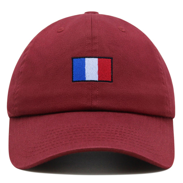 France Flag Premium Dad Hat Embroidered Cotton Baseball Cap Soccer