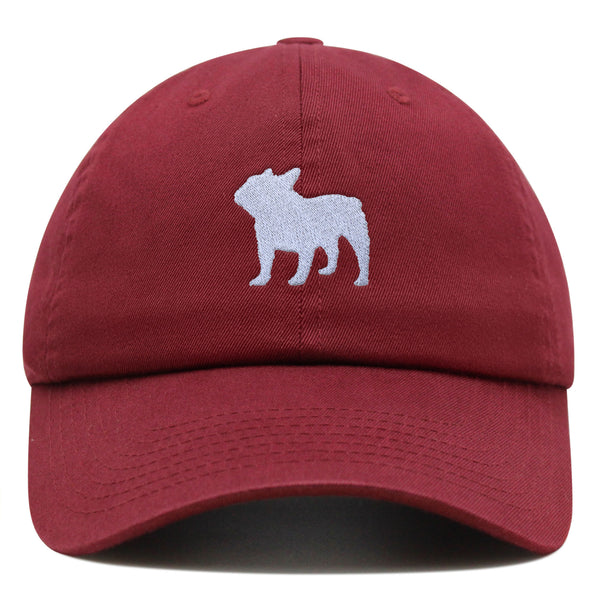 French Bulldog Silhouette Premium Dad Hat Embroidered Cotton Baseball Cap Outline